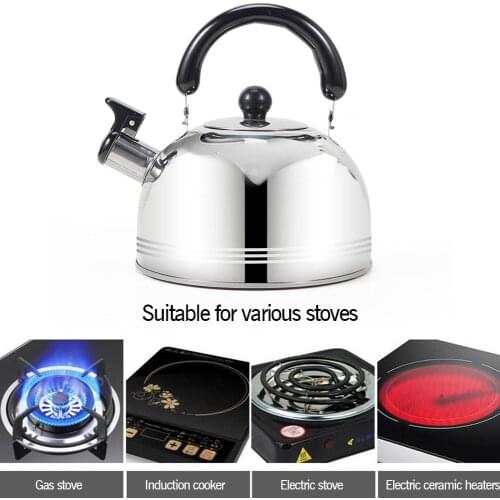 2/3/4L Anti Scald Cookware Coffee Tea Kettle Automatic Whistling Stainless Steel Kettle For Gas Stove With Handle Large Capacity