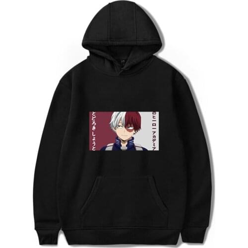 Fashion Black Hooded My Hero Academia Hoodies Men Sweatshirts Women Autumn Harajuku Hip Hop Outwear Casual Boys Girls Pullovers