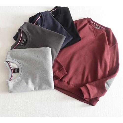 2021 Spring and Autumn Basic Simple Solid Color Hoodies Mens Pullover Sweater Japanese Retro Loose Pure Cotton Couple Sportwear