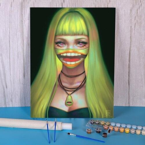 Cartoon Girl Woman DIY Paint By Numbers Kit Oil Paints 50*70 Boards By Numbers Decorative Paintings Adults Drawing