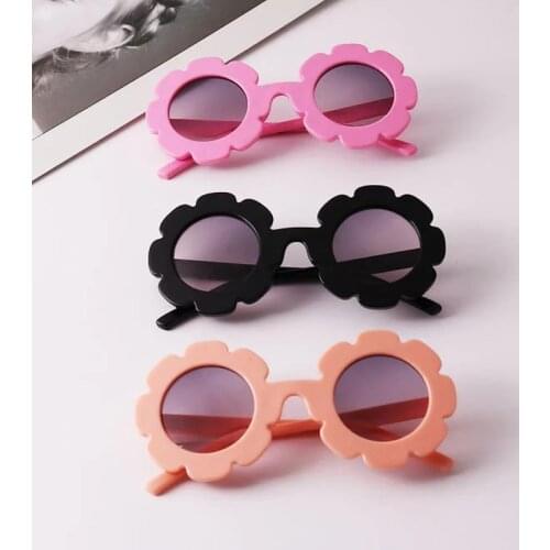 2021 NEW Sun Flower Round Cute kids sunglasses UV400 for Boy girls toddler Lovely baby sun glasses Children Oculos de sol