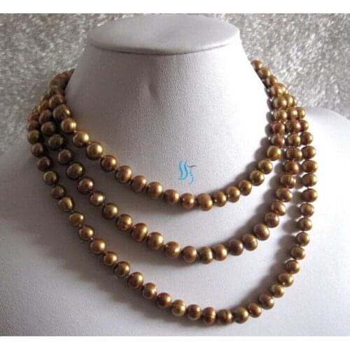 7-9mm Dark Champagne Freshwater Pearl Necklace