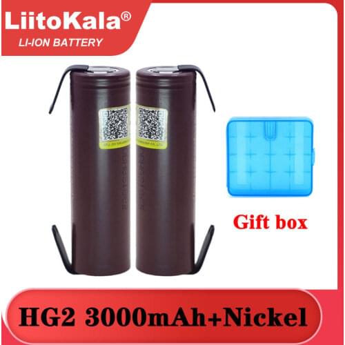 100% New HG2 18650 3000mAh Rechargeable battery 18650HG2 3.6V discharge 20A, dedicated For hg2 batteries + DIY Nickel