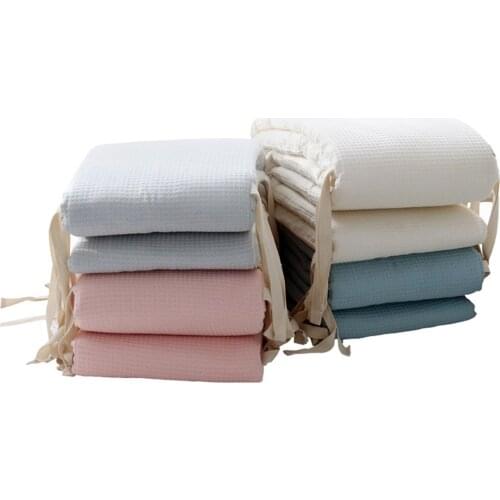 Baby Crib Liner Breathable Washable Anti-bump 4 Colors Crib Liner Baby Bed Linen Set Breathable Baby Bed Cover