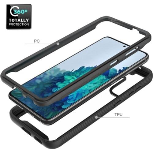 For Samsung Galaxy S21 Ultra S21 Clear Acrylic+Silicone Armor Hybrid Back Cover for samsung s21 ultra s21 Shockproof Back Cover