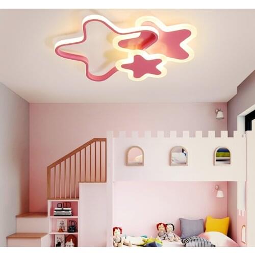 Childrens Room Led Ceiling Lamp Bedroom Stars Warmly and Simple Modern Eye Protection Creative Nordic Boy and Girl Lamps