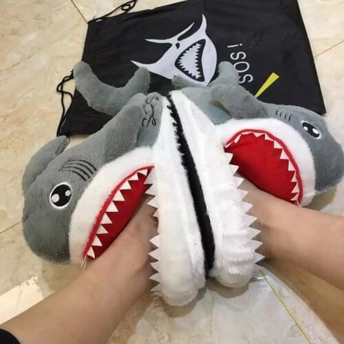 2021 Newest Women At Home Slippers Autumn Winter Vital Indoor Interesting Funny Shark Unisex Slippers Comfy Soft Female Slipper