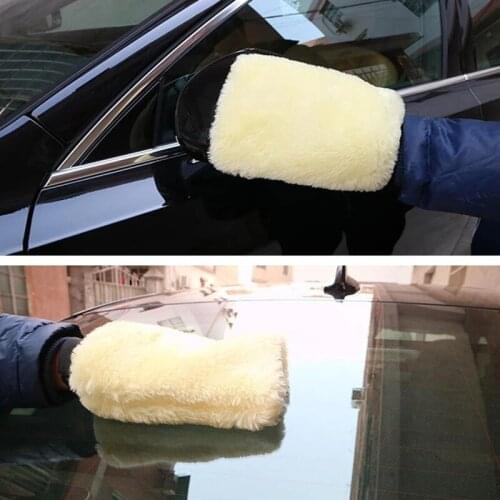 1PC Car Soft Polishing Glove Lambswool Washing Cleaning Polish Car Cleaning Washing Tool