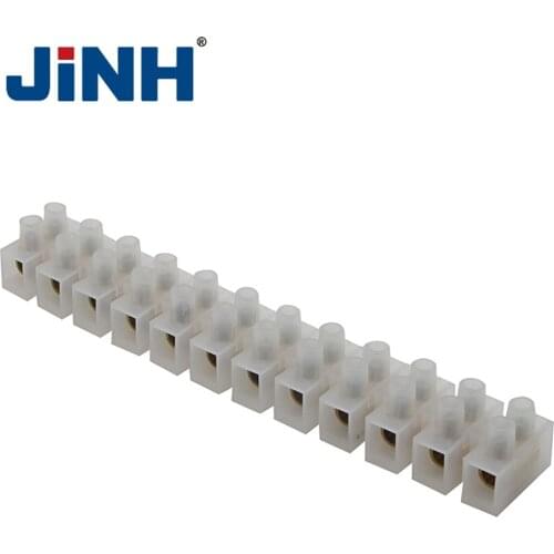 1pcs U/H Type 12 Position Plastic Terminal Block Barrier Screw Block Connection Strips for Electrical Wiring