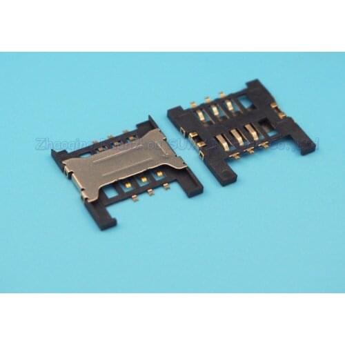 10pcs/lot 1.5H 6Pin Sim Card Slot holder Memory card phone connector