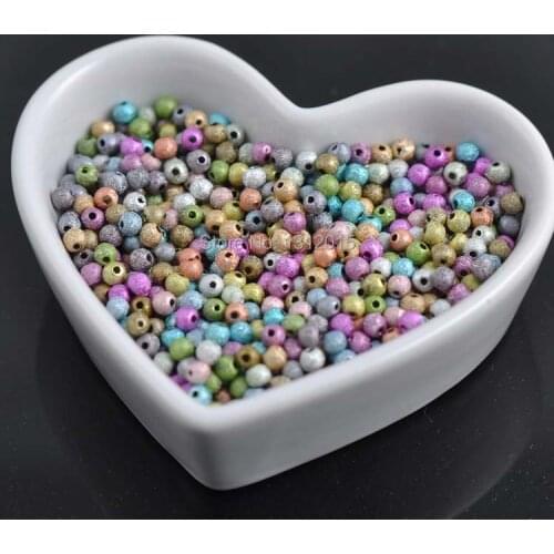 4mm 1000pcs Mixed Charming Beads,Plastic Round Spacer round Beads For Jewelry making YKL0239-4X