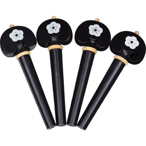 4 Pcs/Set Ebony Cello Pegs Shafts High quality Hand-carved Stringed Instrument Accessories Universal Tuning Repair Music Tools