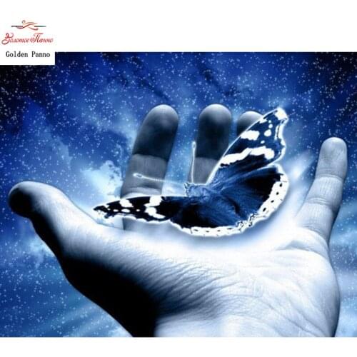 5D DIY diamond painting special cross stitch square inlaid palm butterfly embroidery painting diamond embroidery full display