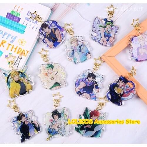 JoJos Bizarre Adventure Kakyouin Noriaki Jolyne Cujoh Joseph Joestar keychain Cosplay Pendant Key rings Charm Cartoon Gifts