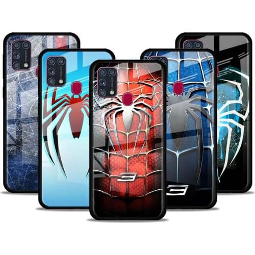 Spider Marvel Cool for Samsung Galaxy S21 Ultra A71 A51 4G 5G A91 A81 A41 A31 A21 A11 A01 Tempered Glass Phone Case
