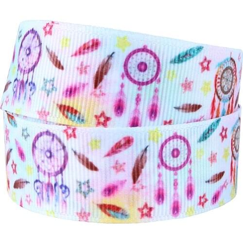 FLRA Ribbon Unicorn colorful feather printed grosgrain ribbon for FIY hair bows