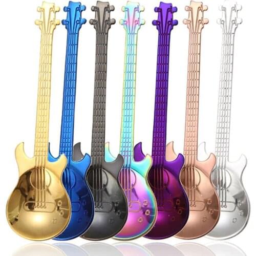 Coffee Teaspoons Stainless Steel Musical Coffee Spoons Teaspoons Mixing Spoons Sugar Spoon(7 colors)