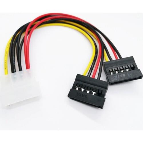 Computer Cable 4/15 Pin IDE Power Splitter 1 Male To 2 Female IDE/SATA Power Cable Y Splitter Hard Drive Power Supply Cable