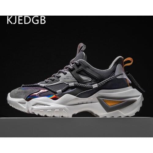 KJEDGB New Chunky Sneakers Men Casual Shoes Trend Street Comfortable Dad Shoes High Quality Thick Bottom Walking Footwear