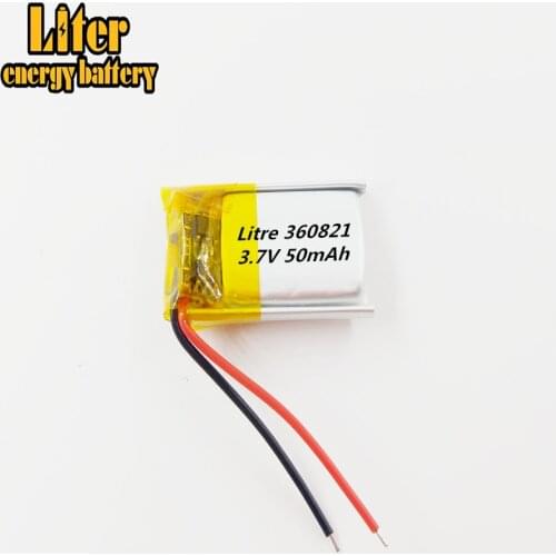 3.7v 360821 351020 50mAh Lithium Polymer LiPo Rechargeable Battery li ion li-polymer For DIY Mp3 bluetooth Recorder headphone