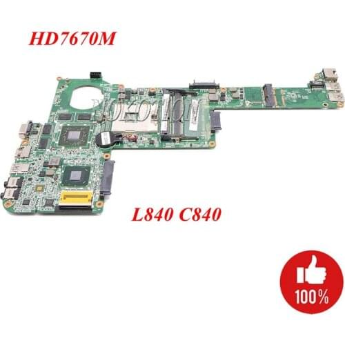NOKOTION Laptop Motherboard For Toshiba Satellite C840 C845 L840 Notebook PC Main board A000174880 DABY3CMB8E0 HM76 HD 7670M