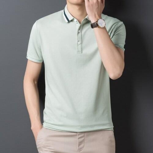 Mens short-sleeved shirt 2020 summer new fashion casual loose lapel half-sleeved polo shirt