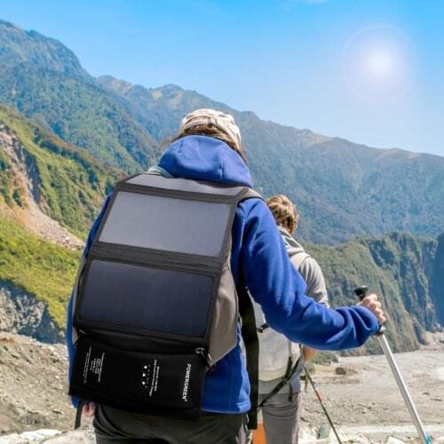 PowerGreen Foldable Solar Power Generator System 21 Watts Universal Solar Charger Solar Cell Panel Battery Backup Bank for Phone