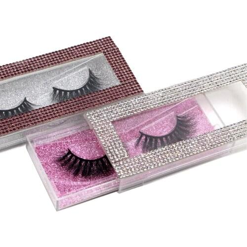 25mm Real Mink Eyelash Extension 3D Full Strip Eyelashes 20-25mm Fluffy Thick Long Lashes Diamond Lash Packaging