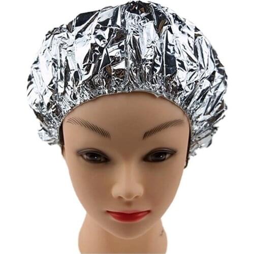 Aluminum Foil Hair Cap,Salon Baking Oil Hair Dye Cap disposable Waterproof Dustproof Hair Cap Shower Cap for Home Salon