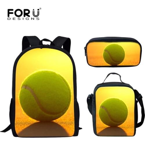 FORUDESIGNS Kids School Bags Canvas 3D Tennis Ball Printing Children Backpack Schoolbags Child Book Shoulder Bags Mochila 2020