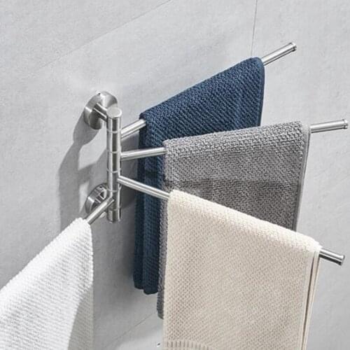 Stainless Steel Towel Rack 180 Degree Rotatable Washcloth Holder Home Hotel Bathroom Facecloth Bracket