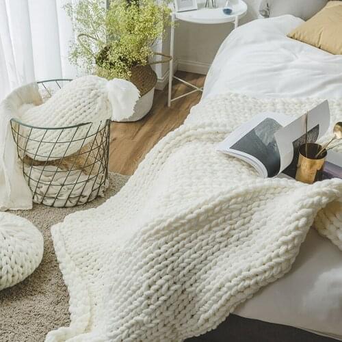 REGINA Brand Chunky Knit Blankets Bedroom Decoration Thick Floor Carpet Hand Crochet Cozy Weighted Bed Sofa Photo Throw Blanket