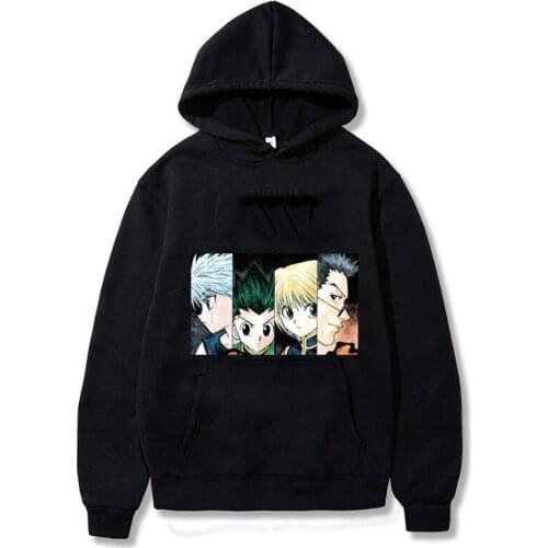 Japanese Anime Funny Killua Hxh Hoodies 2020 Winter Japan Style Hunter X Hunter Sweatshirts Streetwear For Women / Men