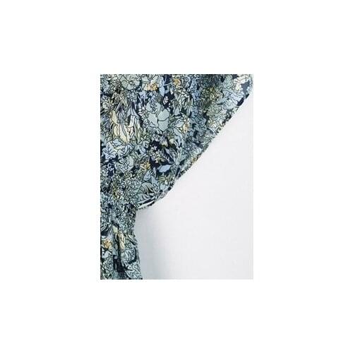 2021 Early Autumn New Retro Print Irregular Bat Sleeve Backless V-neck Dress