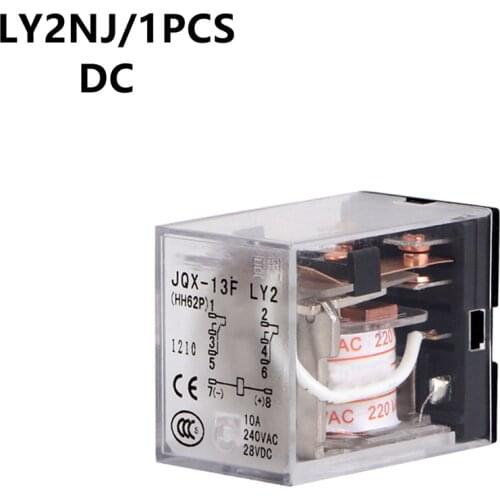 1Pc LY2NJ HH62P Electronic Micro Mini Electromagnetic Relay 10A 8PIN Coil DPDT DC 12V 24V 36V 48V 110V 220V