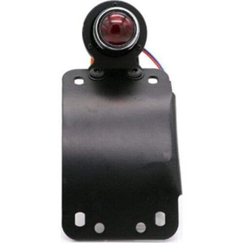 12V Retro Side Mount License Plate Brake Running Tail Light Bracket Holder Motorcycle For Harley Honda Yamaha Kawasaki BMW