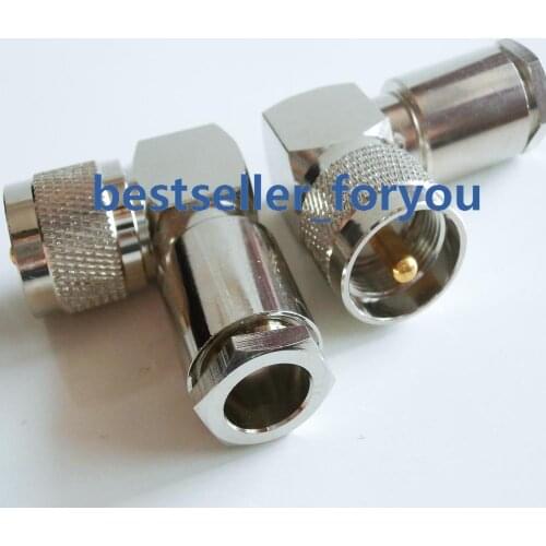 1X UHF PL259 Male Plug Right Angle Clamp For RG8 LMR400 RG213 RG214 Connector