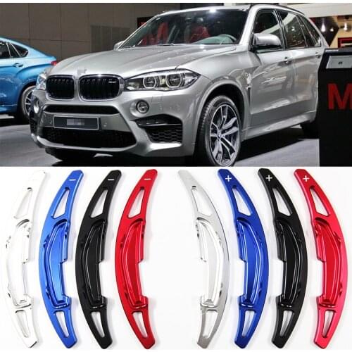 For BMW X5 M 2014-18 2pcs Steering Wheel Aluminum Shift Paddle Shifter Extension Car-styling