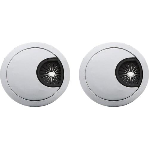 2Pcs Desk Computer Zinc Alloy Round Grommet Table Cable Wire Hole Cover 50mm