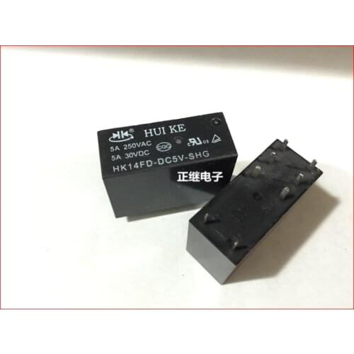 2pcs/lot Power Relay HK14FD-DC5V-SHG 2 open 2 closed 5A