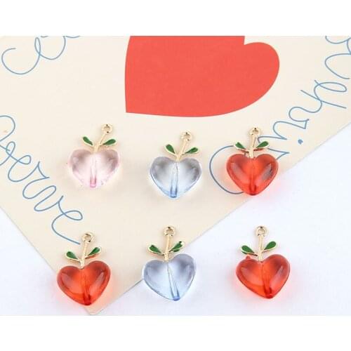 2pcs Sweet Fresh Transparent Leaves Love Earrings For Women Girls Leaves Love Pendant Trendy Earings ladies Diy Jewelry Finding