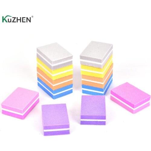 20pcs Mini Double Sided Pedicure Manicure Small File Nail Sponge Nail File Buffer Block Buffing Sanding Professional Nail Tools