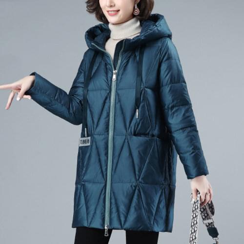 2021 Winter Hooded Long Down Jacket Women High Quality Thicken 90% White Duck Down Coat Winter Parka Mother Loose Warm Outwear