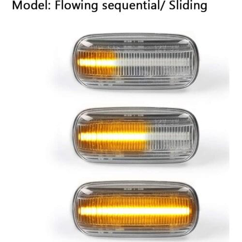 2x For Audi A3 S3 8P A4 RS4 S4 B6 B7 B8 A6 S6 RS6 A6 C5 C7 C8 Smoked Lens Dynamic Side Marker Turn Signal Light LED Fender Lamp
