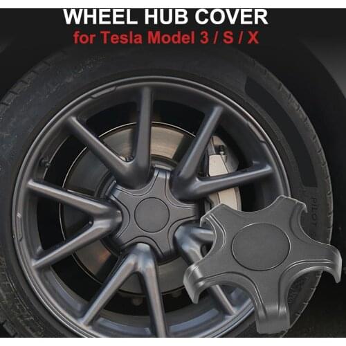 For Tesla Model 3 Wheel Hub Cover Dust Cap Waterproof Durable Wheel Rim Center Hub Auto Styling Decor 4PCS