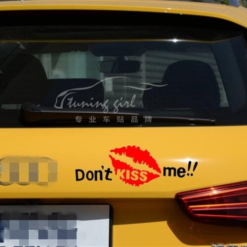Car Stickers Don't Kiss Me Lovely Funny Creative Decals For Rear Windshield Tail Waterproof Auto Tuning Styling 25x8.5cm D15