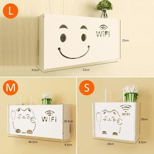 Wireless Wifi Router Storage Box PVC panel Shelf Wall Hanging Plug Board Bracket Cable Storage Organizer Home Decor 3 Sizes