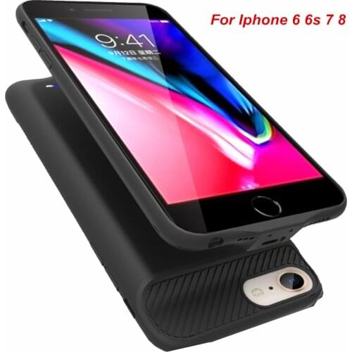 For iPhone 6 Power Case Ultra thin Silicone material Battery Charger Case Smart For iPhone 6 6S 7 8 Power Case Bank 4.7 Inch