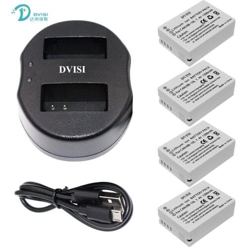 DVISI 4pcs NB-10L NB10L Camera Battery with USB Dual Charger for Canon G1X G15 G16 SX40HS SX50HS SX60HS SX40 SX50 SX60 HS