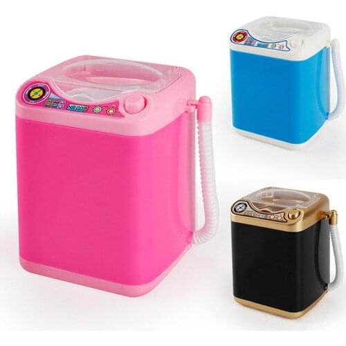 Mini Electric Washing Machine Toy Wash Makeup Brushes Sponges Pink/ Blue / Black Automatic Eyelash Makeup Brush Cleaner Device